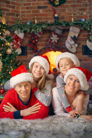 christmas photo of four